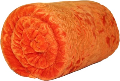 krishna value Floral Single Mink Blanket for  Heavy Winter(Microfiber, Orange)