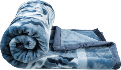 VAS COLLECTIONS Printed Single Mink Blanket for  Heavy Winter(Polyester, Light Grey)