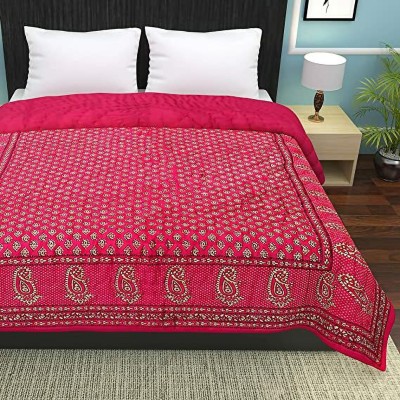 SK STORE Floral Double Quilt for  AC Room(Cotton, Rani razai)