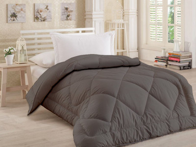 Home Plus Studios Solid Single Comforter for  Heavy Winter(Microfiber, Grey)