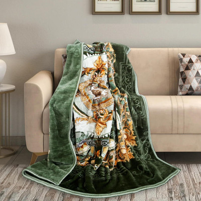 Aorihome Printed Double Mink Blanket for  AC Room(Polyester, Multicolor)