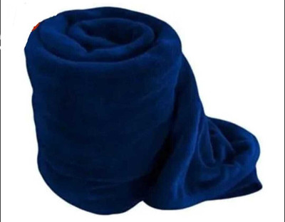 ENDecors Solid Single Fleece Blanket for  AC Room(Polyester, Navy)
