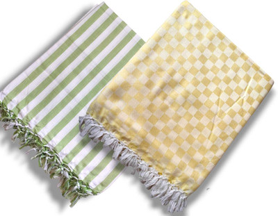 Vanishree World 3D Printed, Striped Double Comforter for  AC Room(Silk, Lemon Yellow, Green Striped)