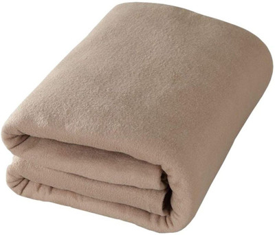 n g products Solid Single Fleece Blanket for  Mild Winter(Polyester, Beige)