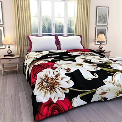 SK STORE Floral Single Dohar for  AC Room(Microfiber, Black lili kharkos)