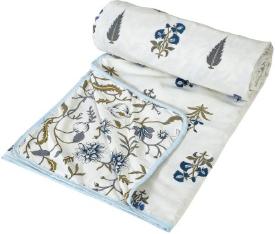 COMFORT PLANET Printed Double Dohar for  AC Room(Cotton, White&Multi)