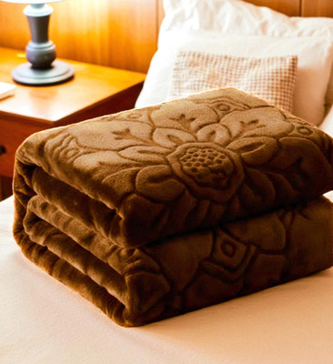 Swikon star Abstract Double Mink Blanket for  Heavy Winter(Microfiber, Brown)