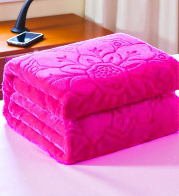 Swikon star Floral Double Mink Blanket for  Heavy Winter(Microfiber, Pink)