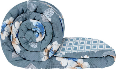 Story@home Printed Single Comforter for  AC Room(Microfiber, Dark Grey)