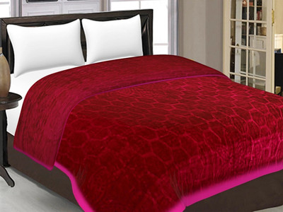 SPANGLE Self Design Double AC Blanket for  AC Room(Microfiber, Magenta)