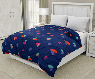 RUSTIC LINEN 3D Printed Double Comforter for  Mild Winter(Microfiber, Red)