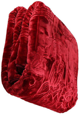 ACZO FEEL Polka Double AC Blanket for  Heavy Winter(Microfiber, Maroon)