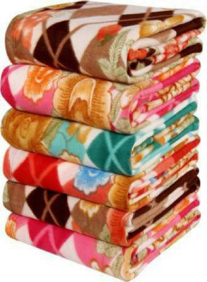 SIMAM Abstract Single Fleece Blanket for  Heavy Winter(Polyester, Multicolor)