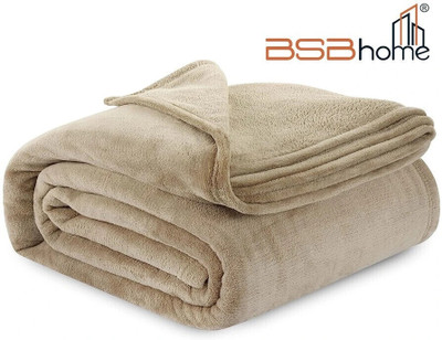 BSB HOME Solid Single AC Blanket for  Heavy Winter(Polyester, Beige)