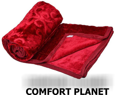 COMFORT PLANET Floral Double Mink Blanket for  Heavy Winter(Microfiber, Maroon)