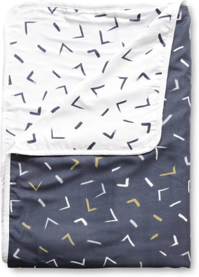Divine Casa Printed Double Dohar for  AC Room(Microfiber, Navy Blue and White)