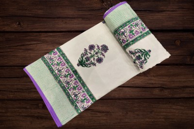 Jaipur Dohar Printed Single Dohar for  Mild Winter(Cotton, Green Purple Bouquet)