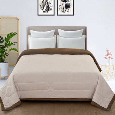 homewaytex Solid Double Comforter for  AC Room(Microfiber, Light Beige)