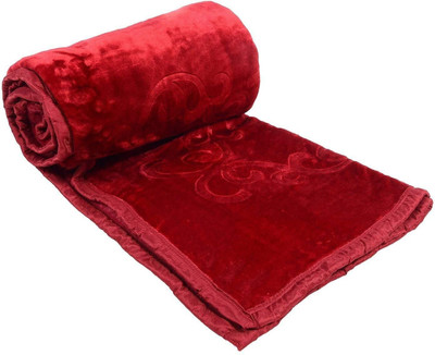 shree karni export Floral Single Mink Blanket for  Heavy Winter(Satin, Multicolor)