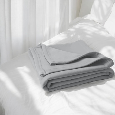 The Home Talk Solid Single Fleece Blanket for  AC Room(Polyester, Grey)