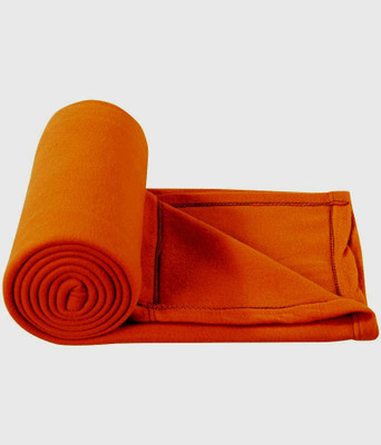 Supreme Home Collective Solid Single Coral Blanket for  Mild Winter(Microfiber, Orange)