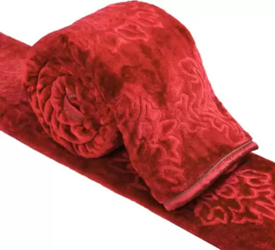 Guru Kripa Floral Single Mink Blanket for  Mild Winter(Microfiber, Red)