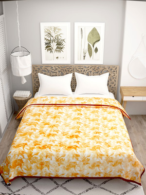 SPANGLE Printed King Mink Blanket for  Heavy Winter(Microfiber, Peach)