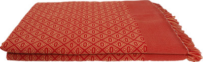 Saagar Tex Self Design Double AC Blanket for  AC Room(Poly Cotton, Orange)
