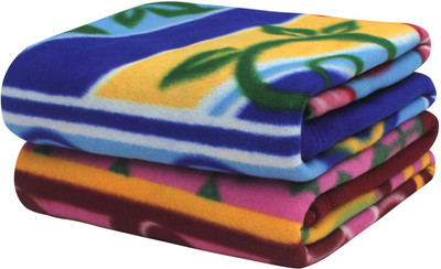 COZYEXPORTS Printed Single Fleece Blanket for  Heavy Winter(Polyester, Multicolor)