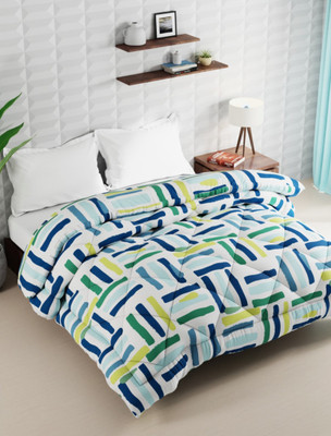 Floating Dreams Abstract Double Duvet for  Mild Winter(Microfiber, White)
