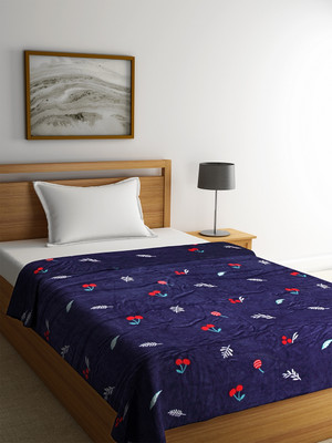 Cortina Abstract Single Comforter for  Mild Winter(Microfiber, Blue, Red)