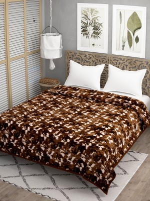 SPANGLE Printed King Mink Blanket for  Heavy Winter(Microfiber, Brown)