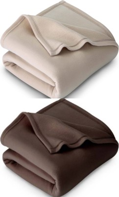 n g products Solid Single Fleece Blanket for  Mild Winter(Polyester, Beige, Brown)