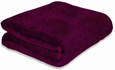 Comfowell Floral Double Mink Blanket for  Heavy Winter(Microfiber, Wine)