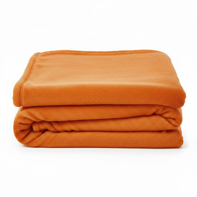 KLOTHO HOME Solid Single Fleece Blanket for  Heavy Winter(Microfiber, Orange)