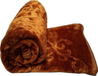 blankito Abstract Single Mink Blanket for  Mild Winter(Polyester, Brown 1030)