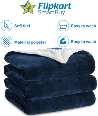 Flipkart SmartBuy Solid Double AC Blanket for  AC Room(Polyester, Navy Blue)