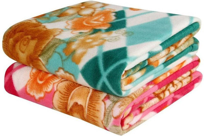 Aorihome Printed Single Mink Blanket for  AC Room(Polyester, Multicolor)