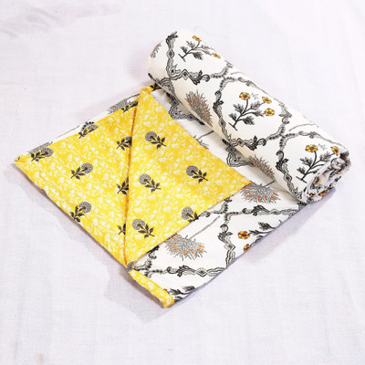 INDRA'S Floral Single Dohar for  AC Room(Cotton, Multicolor)
