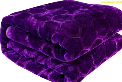 KIXTA Self Design Double Mink Blanket for  Heavy Winter(Microfiber, Purple)