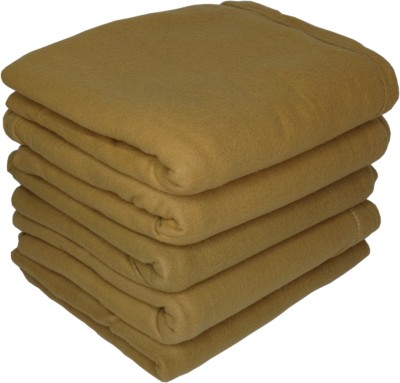 HOMIEE Solid Single Fleece Blanket for  Mild Winter(Polyester, Rust)