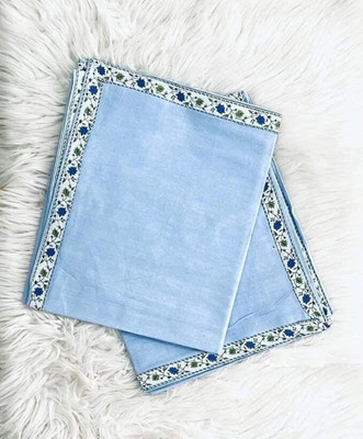 CHANDRAVATI Solid Single Top Sheet for  AC Room(Cotton, Blue)