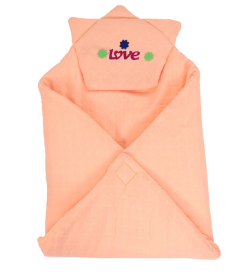 SIDLY PIDLY Solid Crib AC Blanket for  AC Room(Woollen Blend, Peach)