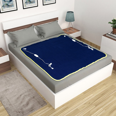 warmzzz Solid Double Electric Blanket for  Heavy Winter(Polyester, royal blue)