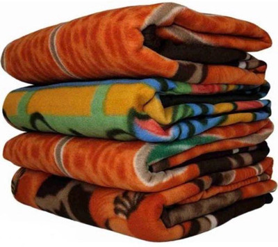 Home Sazawat Printed Single Fleece Blanket for  Heavy Winter(Polyester, Maroon)