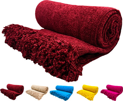 Fashion Throw Solid Crib Throw for  Heavy Winter(Polyester, Maroon)