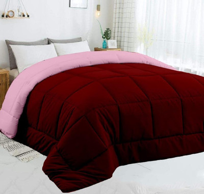 Bhumi Impex Solid Double Comforter for  Mild Winter(Microfiber, Pink and Red)