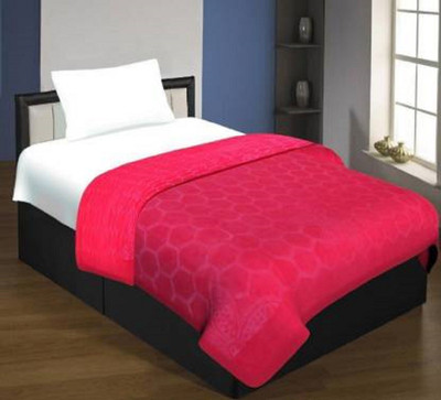SIMAM Self Design Double Mink Blanket for  AC Room(Polyester, Pink)