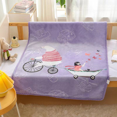 Butterthief Cartoon Single Mink Blanket for  Mild Winter(Microfiber, Purple)