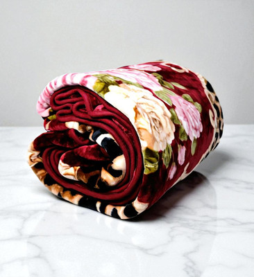 Changers Floral Double Mink Blanket for  Mild Winter(Silk, Multicolor)